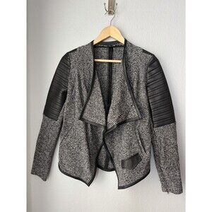 Generation Love SIZE SMALL TWEED Moto jacket black and white faux rocker chic